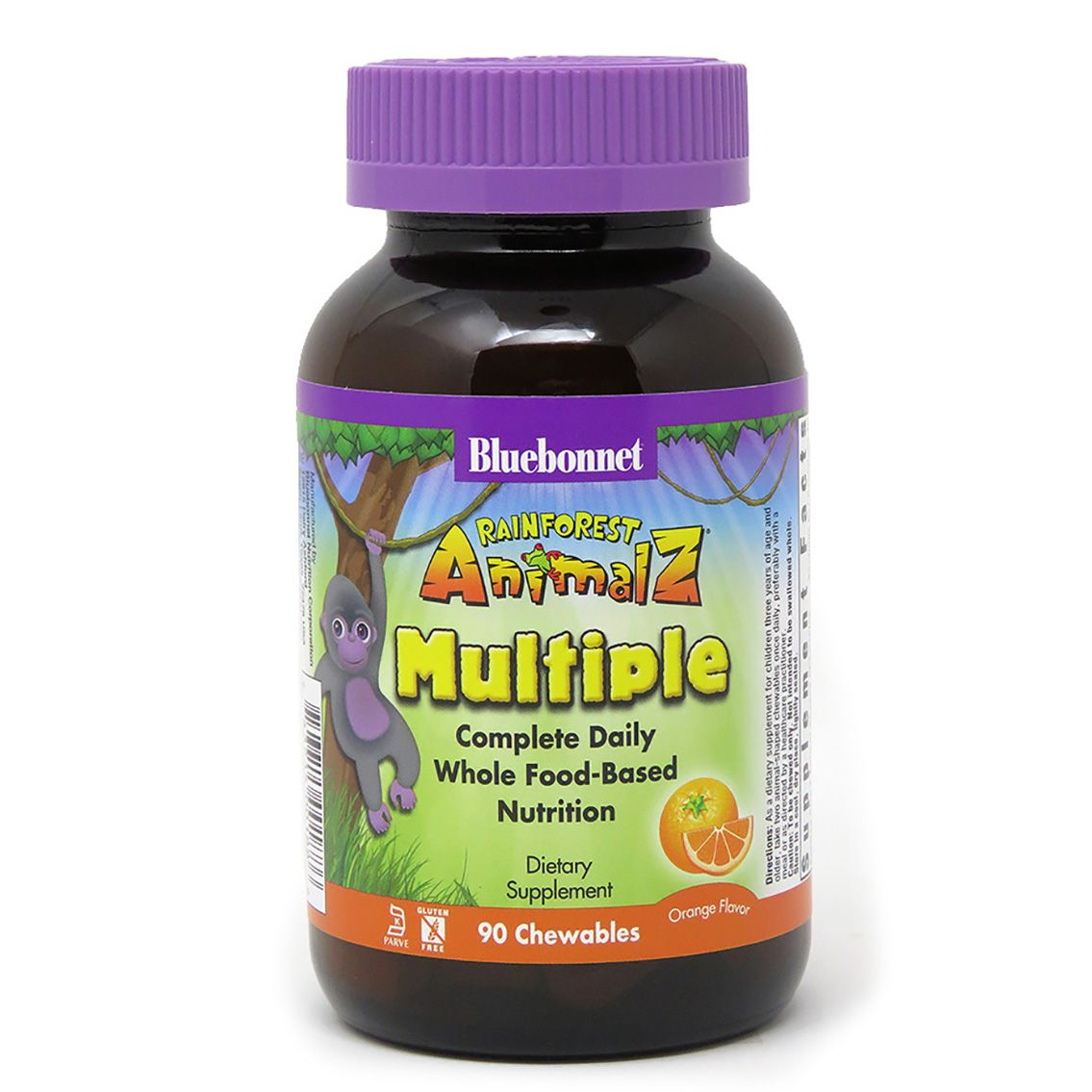

Мультивитамины для детей со вкусом апельсина Bluebonnet Nutrition (Rainforest Animalz Multiple) 90 жевательных конфет