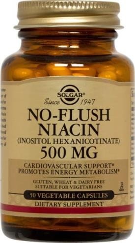 

Ниацин (не вызывающий покраснений), No-Flush Niacin, Solgar, 500 мг, 50 капсул
