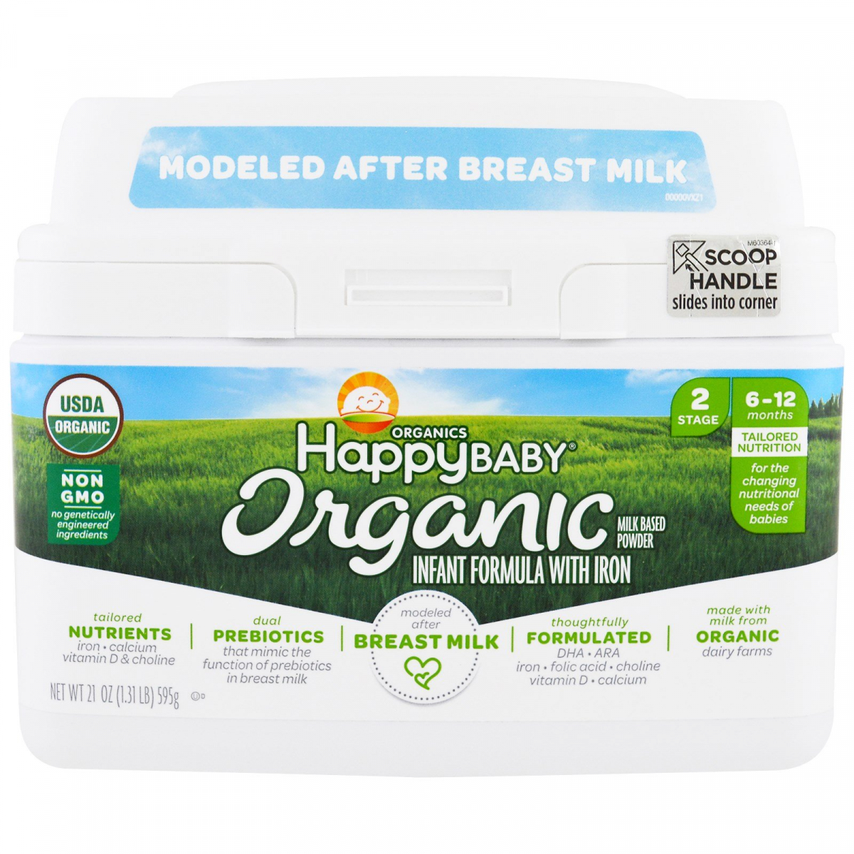 

Nurture Inc. (Happy Baby), Organics Happy Baby, формула для грудных детей, этап 2, 6-12 месяцев, 21 унция (595 г)