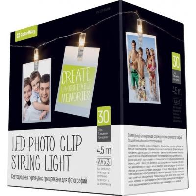 

Гирлянда ColorWay 30 LED, 4.5м, гирлянда с прищепками (CW-LCP-30L45B)