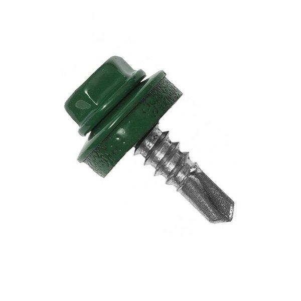 

Саморезы кровельные по металлу 5.5х25 RAL 6005 упк 250 шт