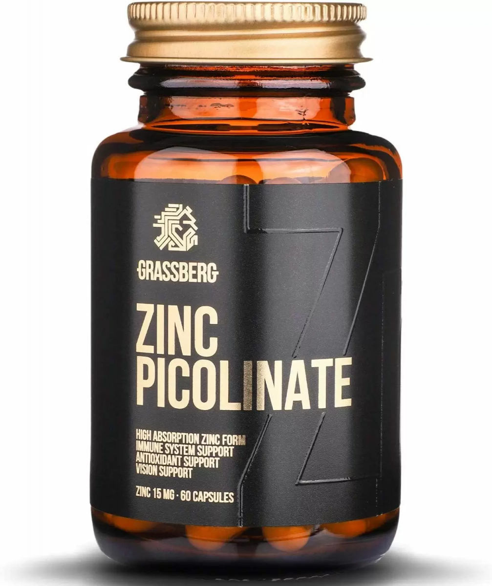 

Цинк пиколинат Grassberg (Zinc Picolinate) 15 мг 60 капсул