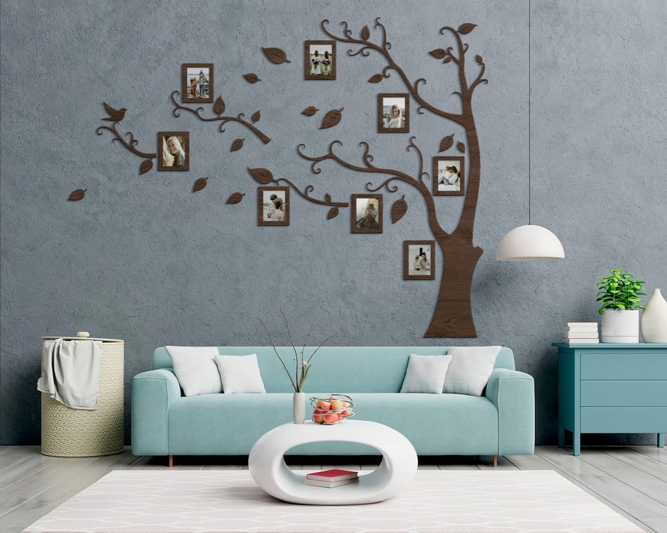 

Семейное дерево для фотографий 8 рамок LikeWood Leaves XL 220 X 168 см Темный орех