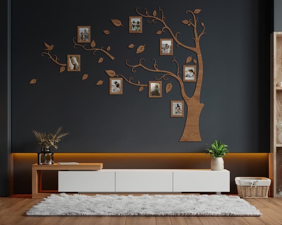 

Семейное дерево для фотографий 8 рамок LikeWood Leaves XL 220 X 168 см Светлый орех
