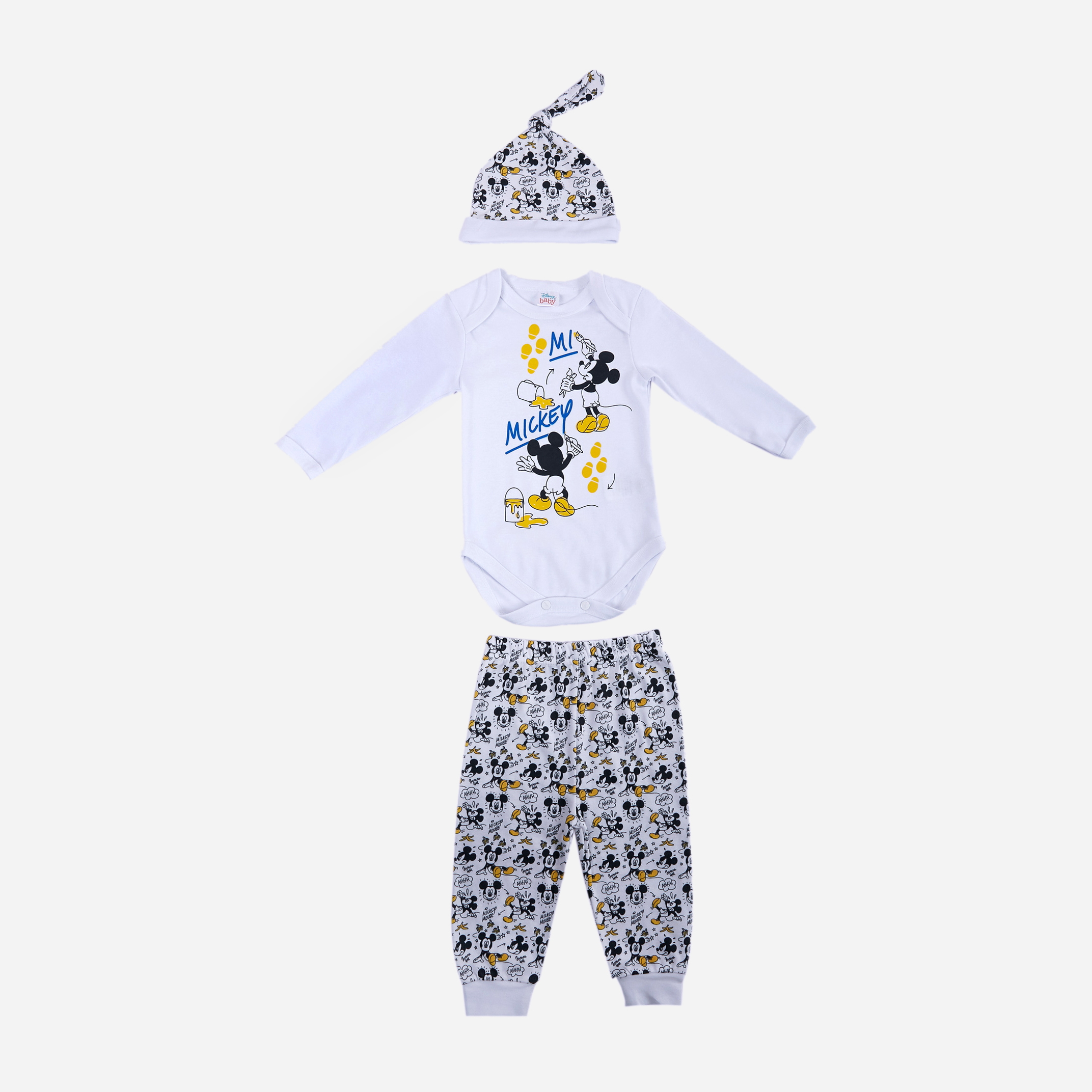 

Комплект (боди + штанишки + шапочка) Disney Mickey Mouse MC18314 80-86 см Белый