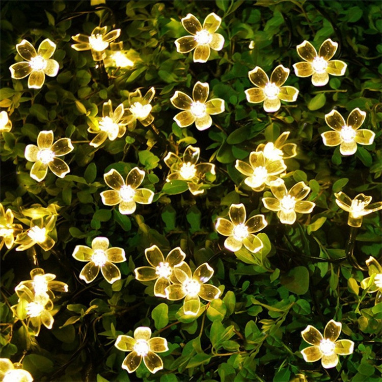 

Светодиодная гирлянда на солнечной батарее "Вишневые цветы" 50led WW теплый белый