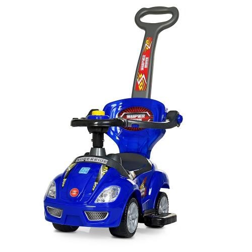 

Машина толокар Bambi синий музыка свет родительская ручка M 4205 4