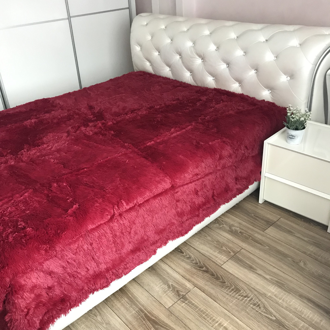 

Покрывало плед травка меховое ALBO 220х240 cm Бордовое (P-B07)