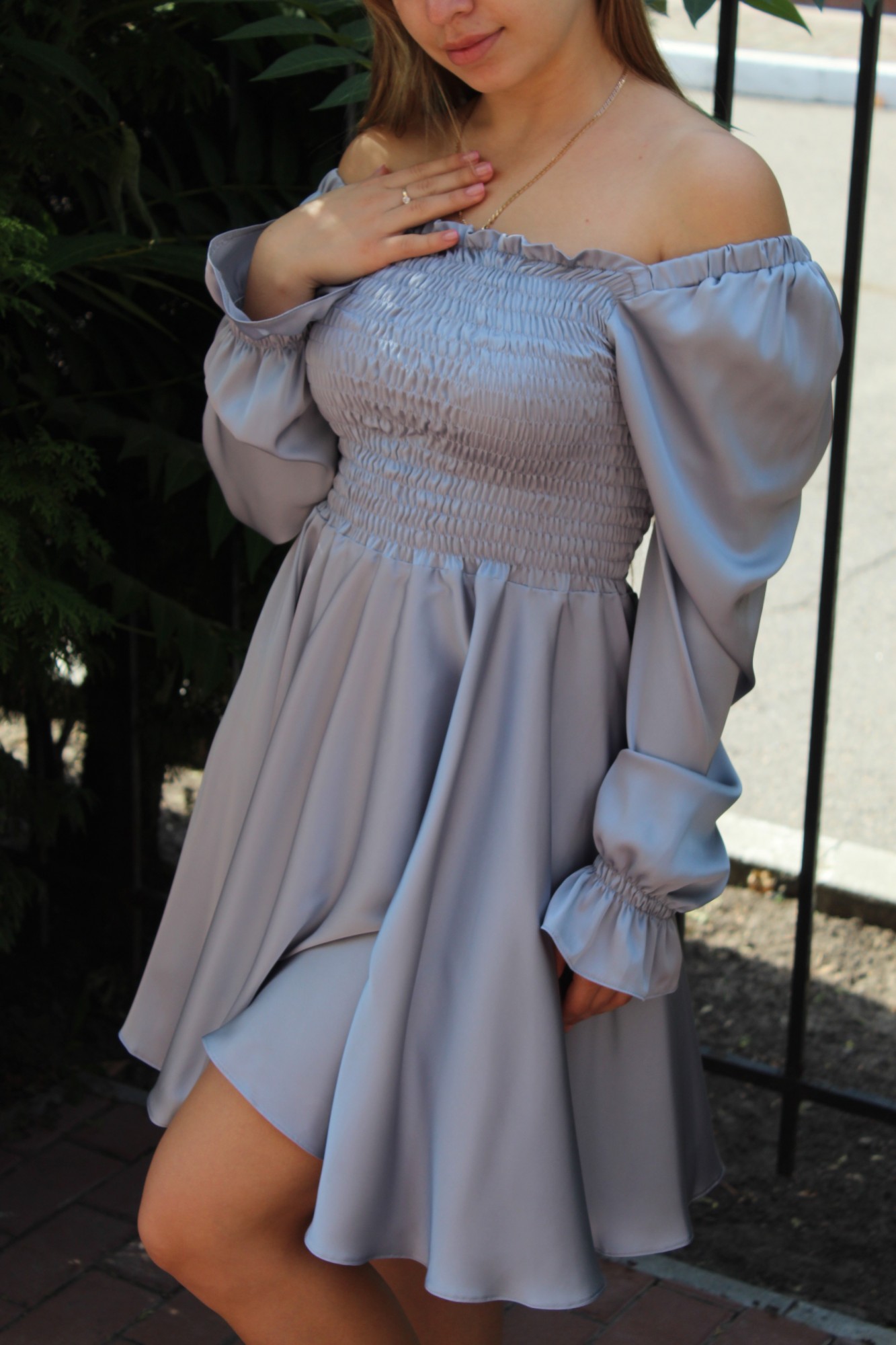 

Платье GG2 Guseva Wear армани шелк серый SM