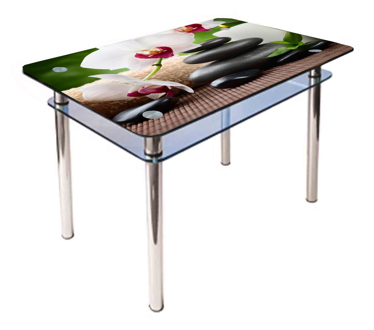 

Обеденный стеклянный стол Glass Antonik КС-1 зеленый с фотопечатью №265 (1100х700х750 мм)