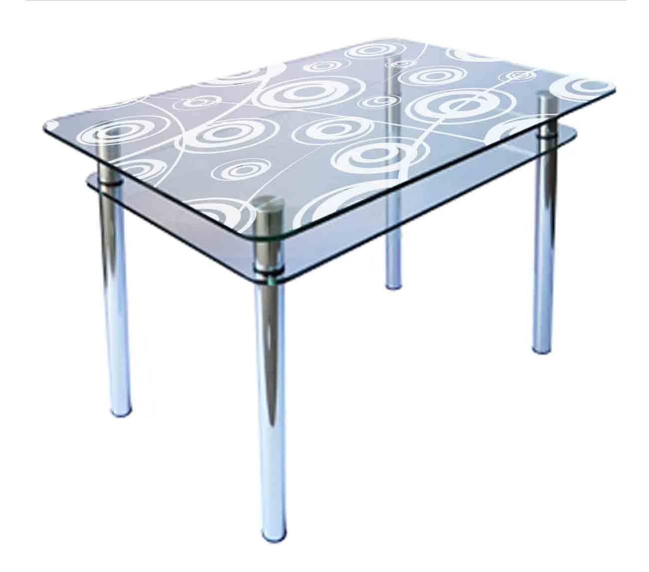 

Обеденный стеклянный стол Glass Antonik КС-1 прозрачный с пескоструем №84 (900х600х750 мм)