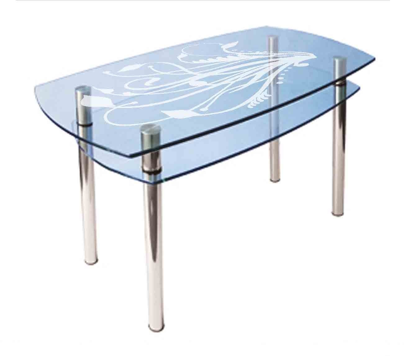 

Обеденный стеклянный стол Glass Antonik КС-2 прозрачный с пескоструем №36 (1200х800х750 мм)