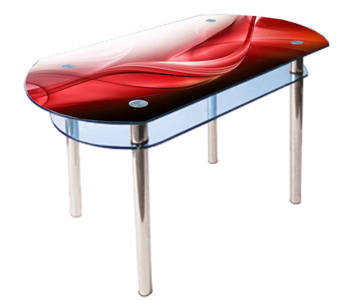 

Обеденный стеклянный стол Glass Antonik КС-5 красный с фотопечатью №54 (1100х700х750 мм)
