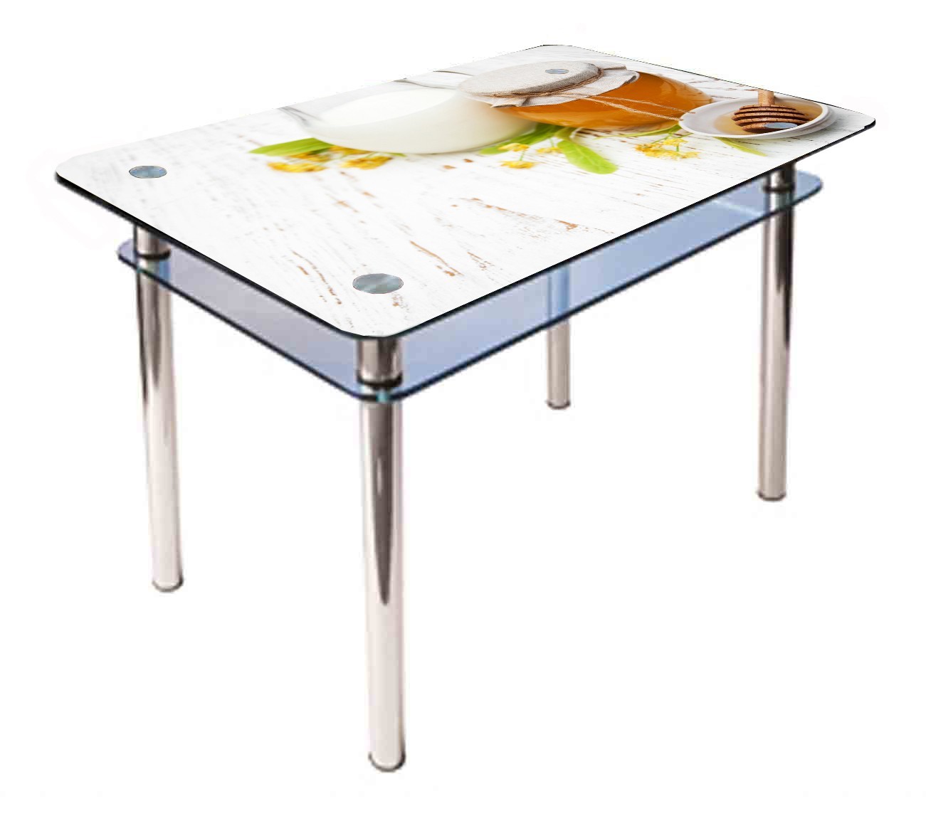 

Обеденный стеклянный стол Glass Antonik КС-1 белый с фотопечатью №314 (1000х600х750 мм)