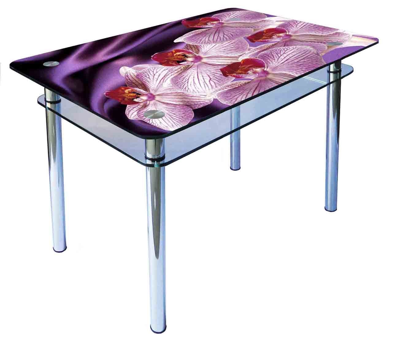 

Обеденный стеклянный стол Glass Antonik КС-1 розовый с фотопечатью №58 (1200х800х750 мм)