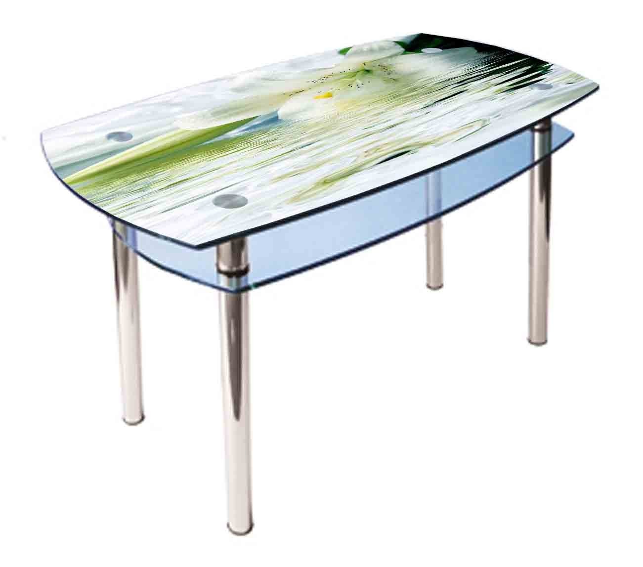 

Обеденный стеклянный стол Glass Antonik КС-2 белый с фотопечатью №60 (1000х600х750 мм)