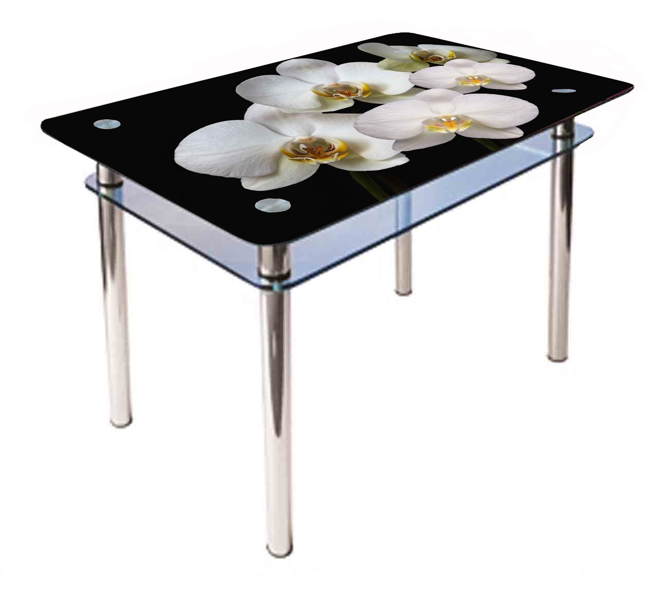 

Обеденный стеклянный стол Glass Antonik КС-1 черный с фотопечатью №167 (900х600х750 мм)