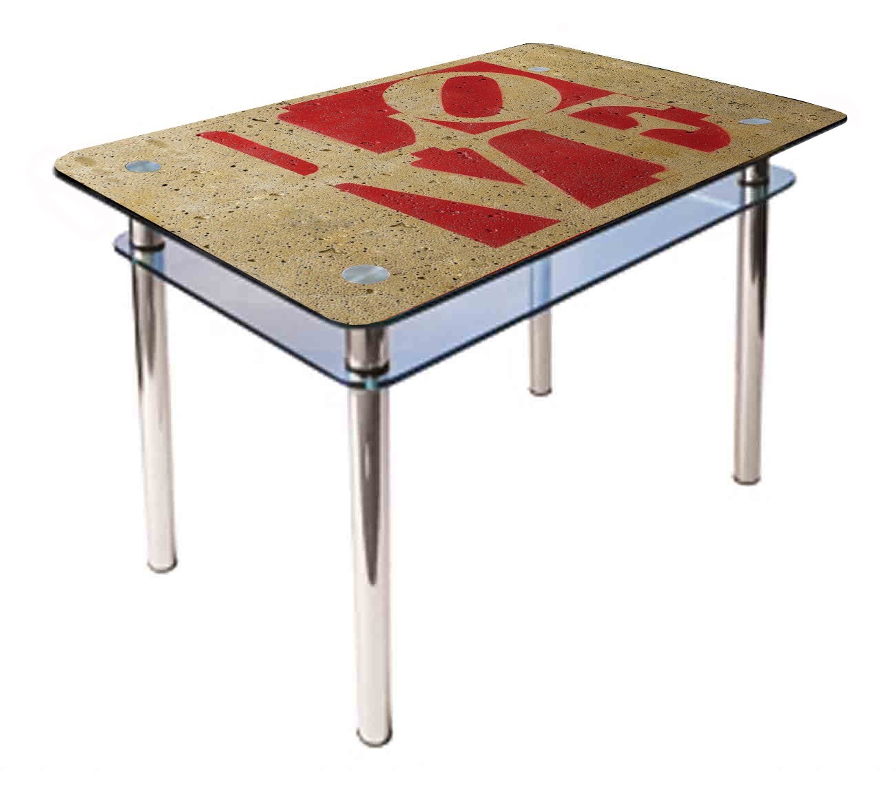 

Обеденный стеклянный стол Glass Antonik КС-1 бежевый с фотопечатью №328 (1000х600х750 мм)