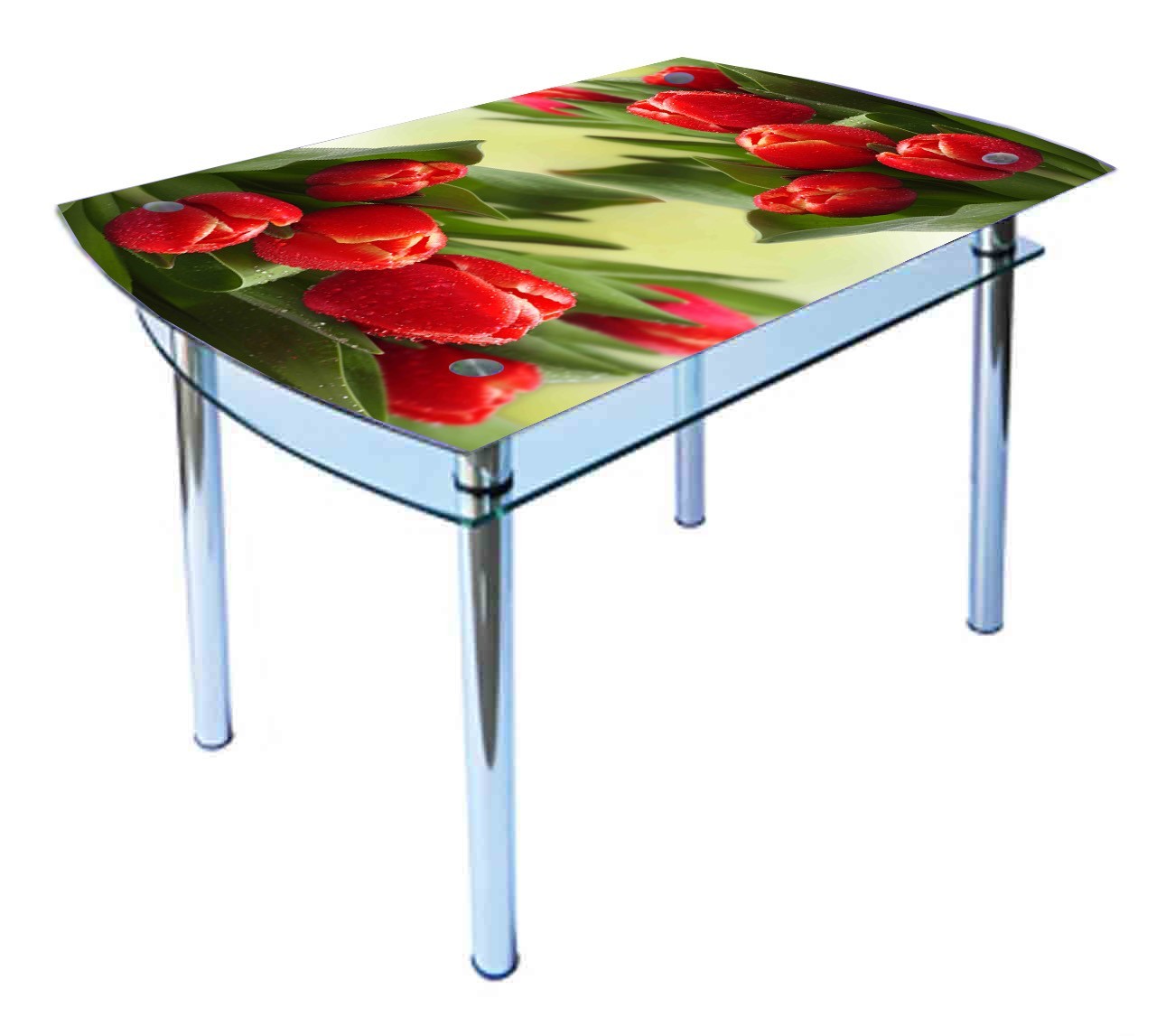 

Обеденный стеклянный стол Glass Antonik КС-4 красный с фотопечатью №175 (1000х600х750 мм)