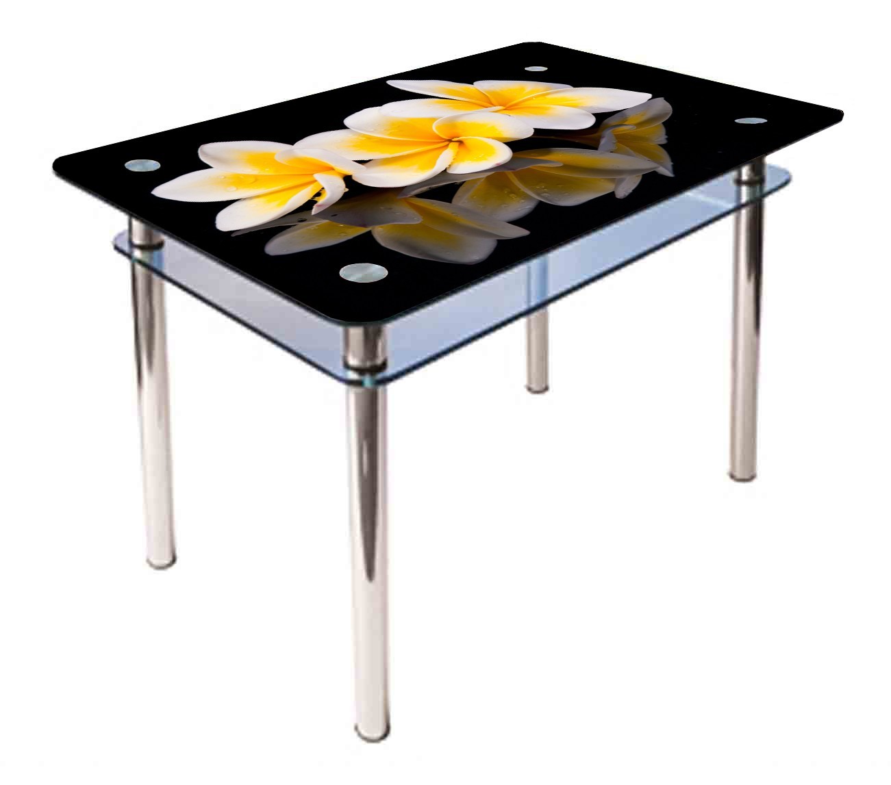 

Обеденный стеклянный стол Glass Antonik КС-1 черный с фотопечатью №268 (1000х600х750 мм)