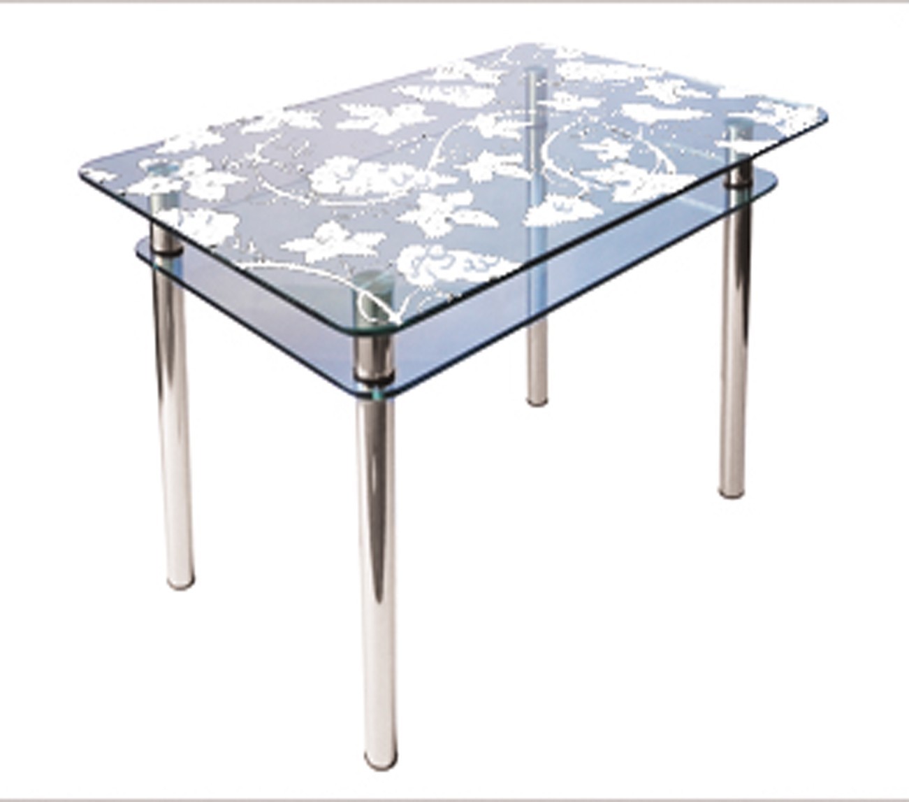 

Обеденный стеклянный стол Glass Antonik КС-1 прозрачный с пескоструем №51 (1000х600х750 мм)