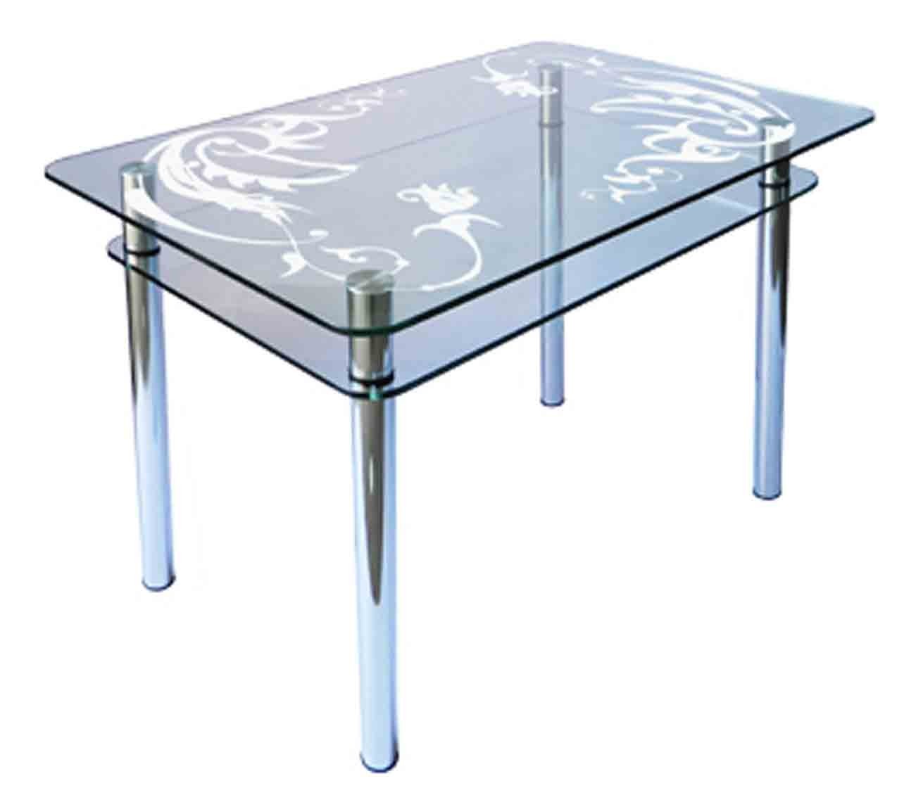 

Обеденный стеклянный стол Glass Antonik КС-1 прозрачный с пескоструем №38 (900х600х750 мм)