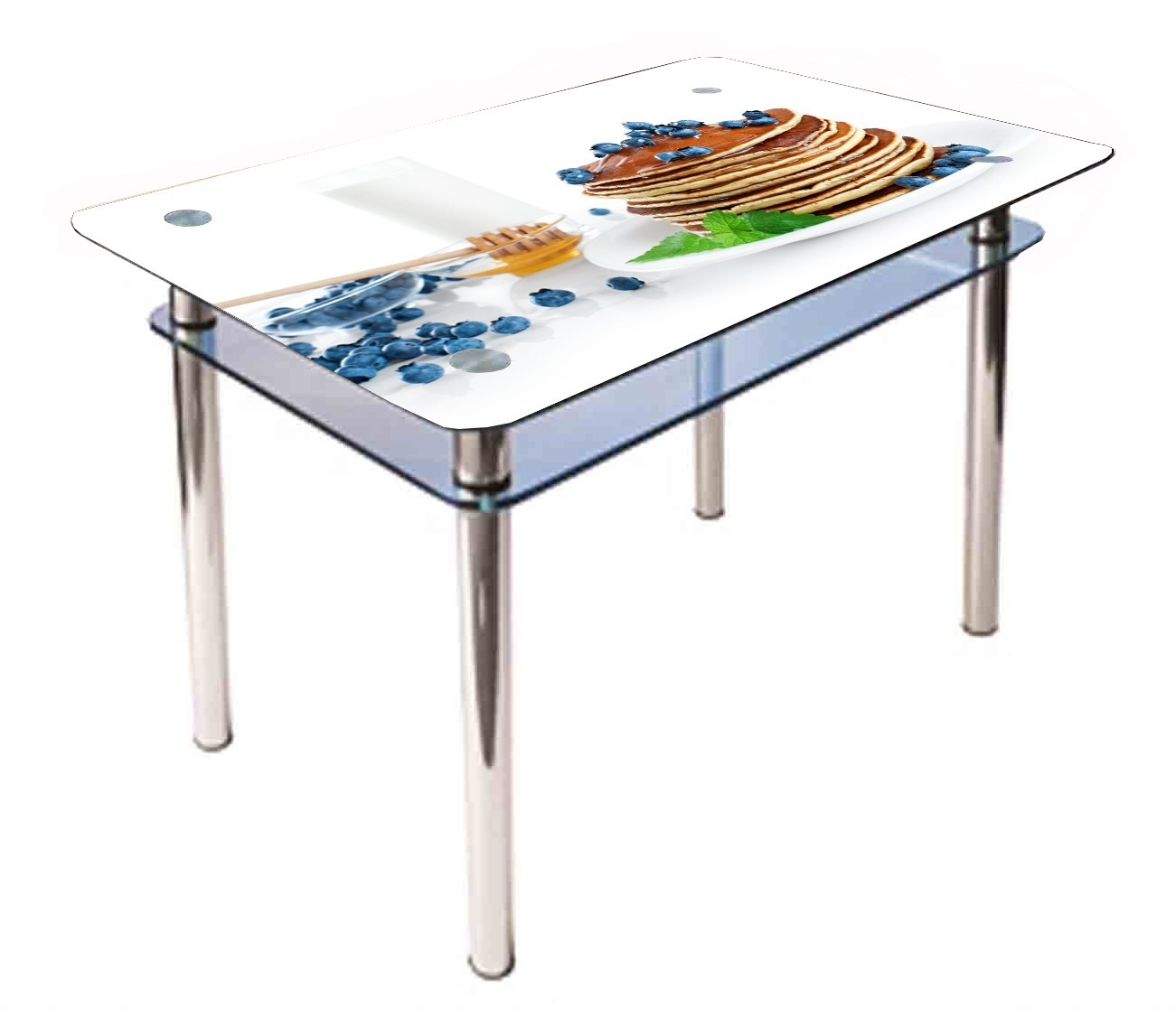 

Обеденный стеклянный стол Glass Antonik КС-1 белый с фотопечатью №313 (900х600х750 мм)