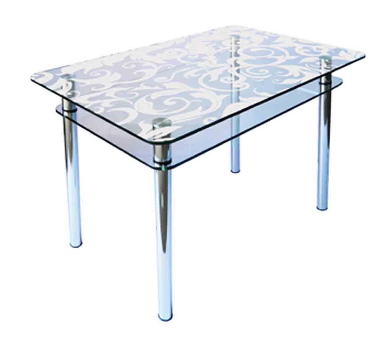 

Обеденный стеклянный стол Glass Antonik КС-1 прозрачный с пескоструем №52 (1000х600х750 мм)