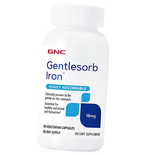 

Железо, Gentlesorb Iron 18, GNC 90вегкапс (36120173)