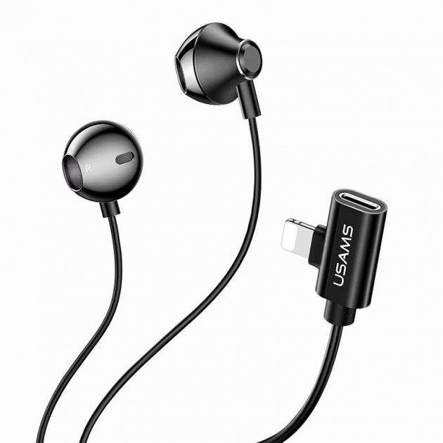 

Наушники с микрофоном USAMS Lightning Metal with Charging Port EP-32 black