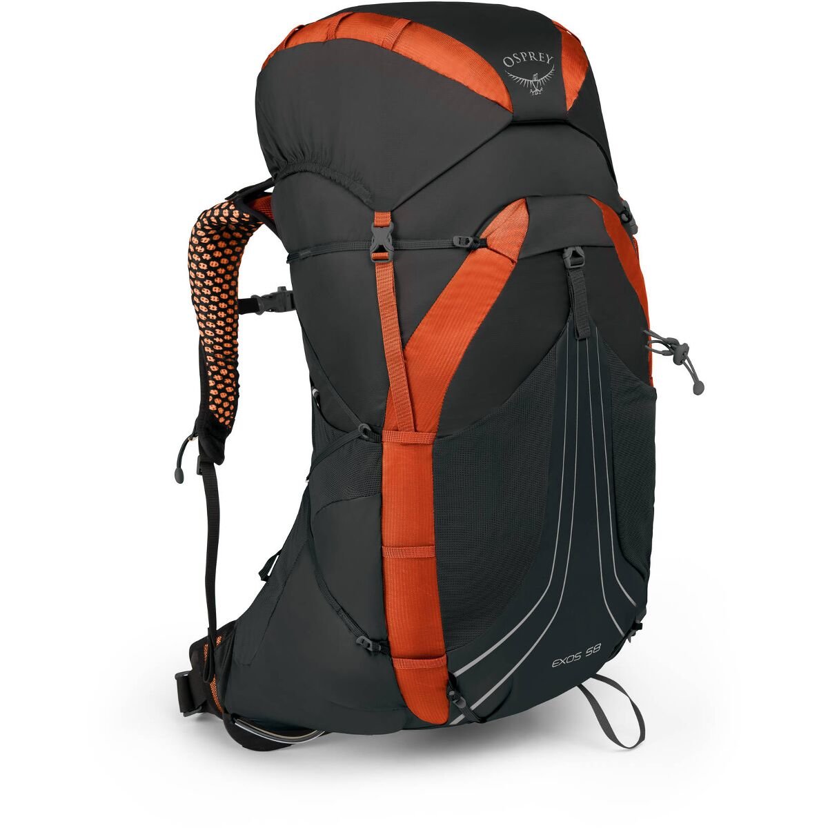 

Рюкзак Osprey Exos 58 Blaze Black / Размер 58 л, спинка MD (009.1735)