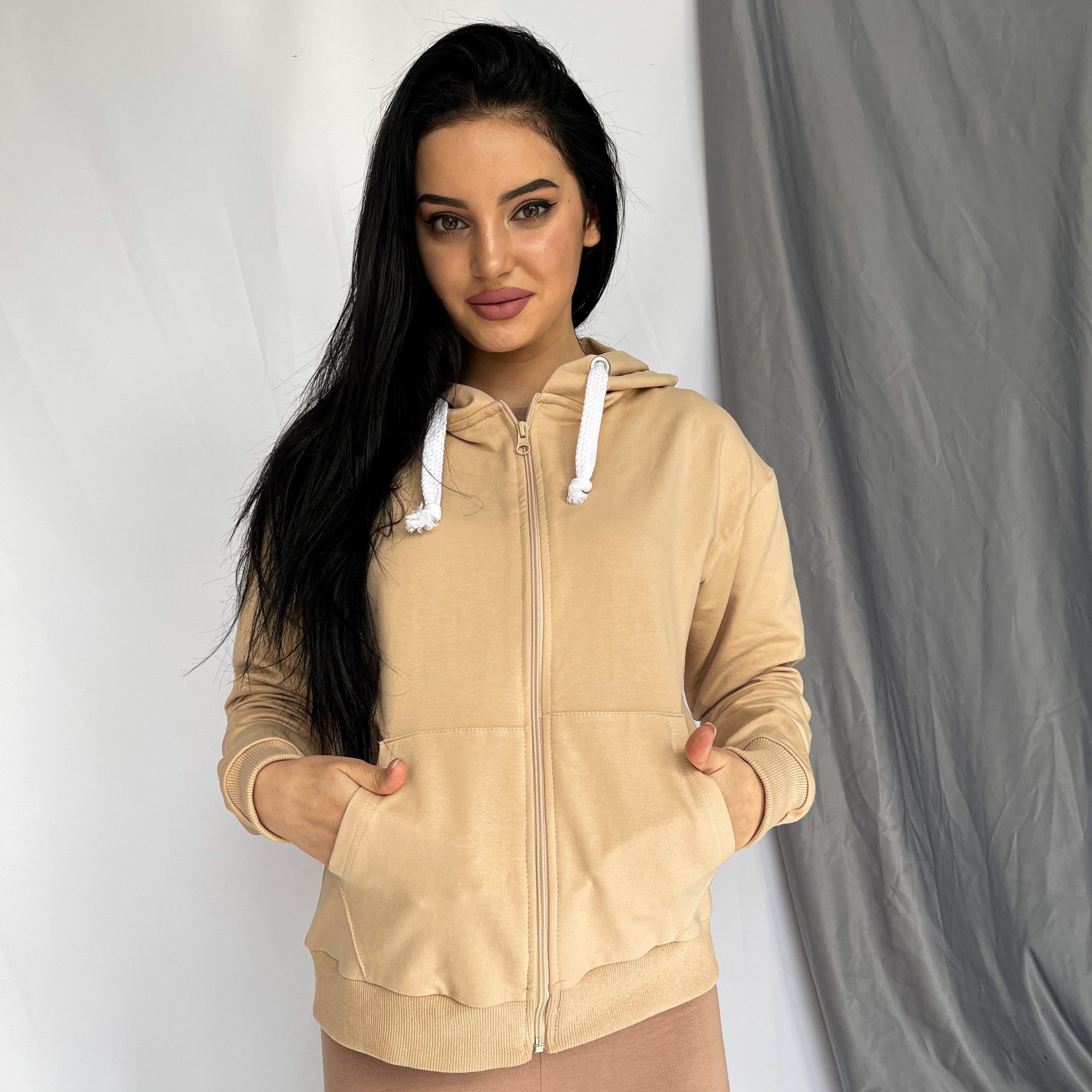 

Худи на замке Двунитка XS Бежевый (bd1204-250)