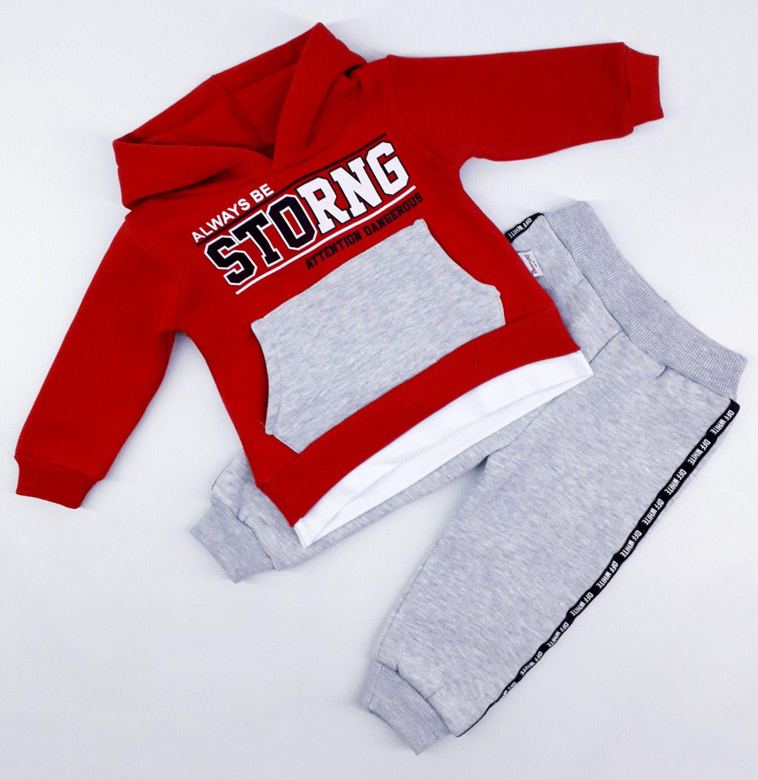 

Спортивный костюм Babydoss 5976 74см(р) красный с серым