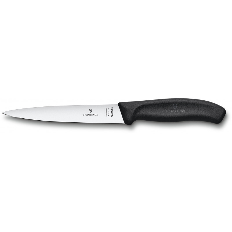 

Кухонный нож Victorinox SwissClassic Filleting Flex 16см филейный с черн. ручкой (блистер)