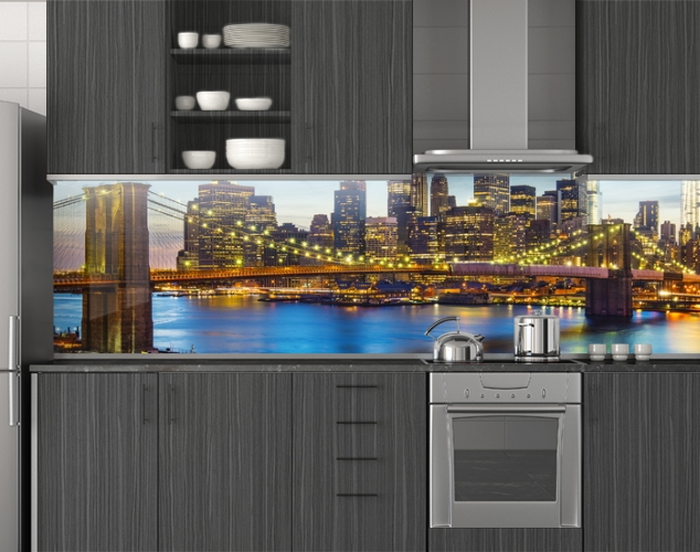 

Стеновая панель кухонная, Мосты 62x205см. (s_01_s_ar128_Q)