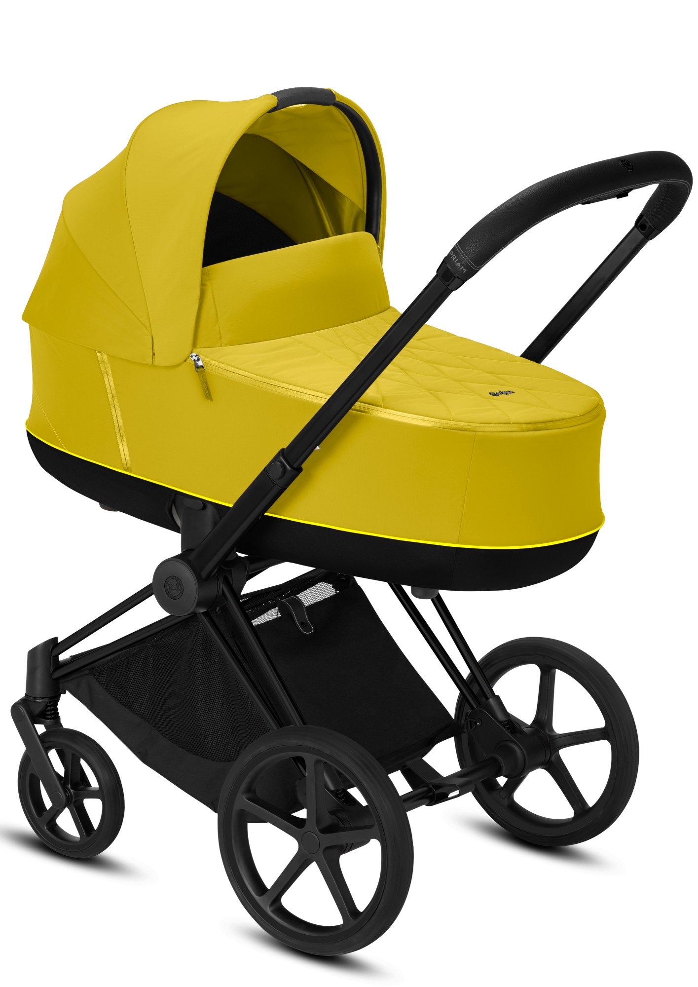 

Коляска для новорожденных Cybex Priam Mustard Yellow шасси Matt Black