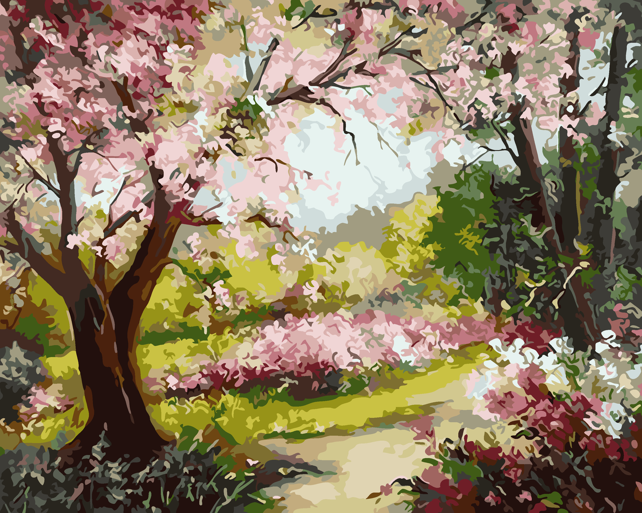 

Картина по номерам "Весенний сад" 40*50см