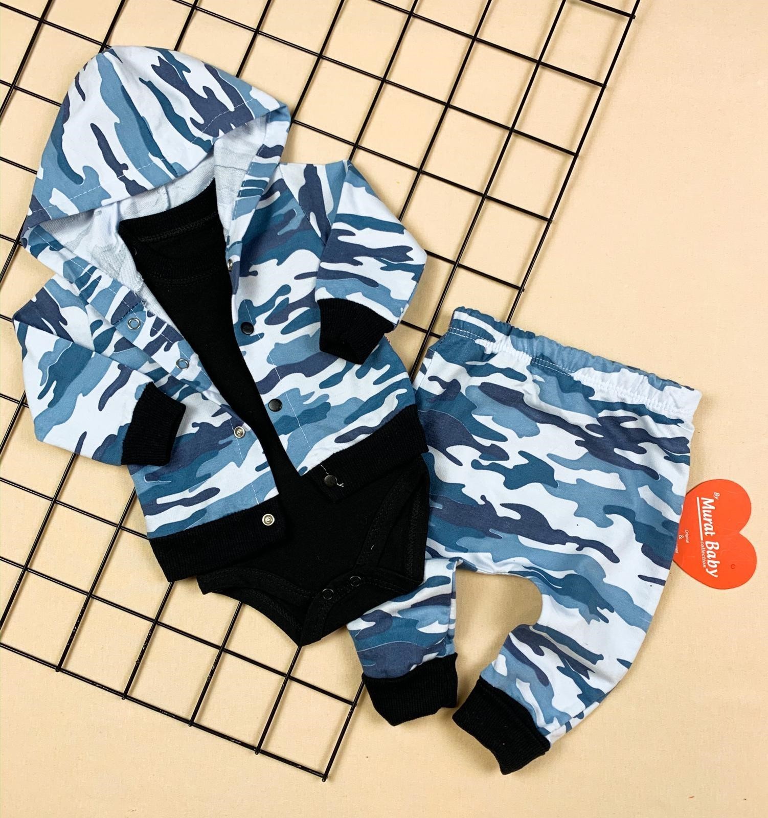 

Комплект (кофта + боди + штаны) Murat Baby 62 см Камуфляж Двунитка 100% хлопок