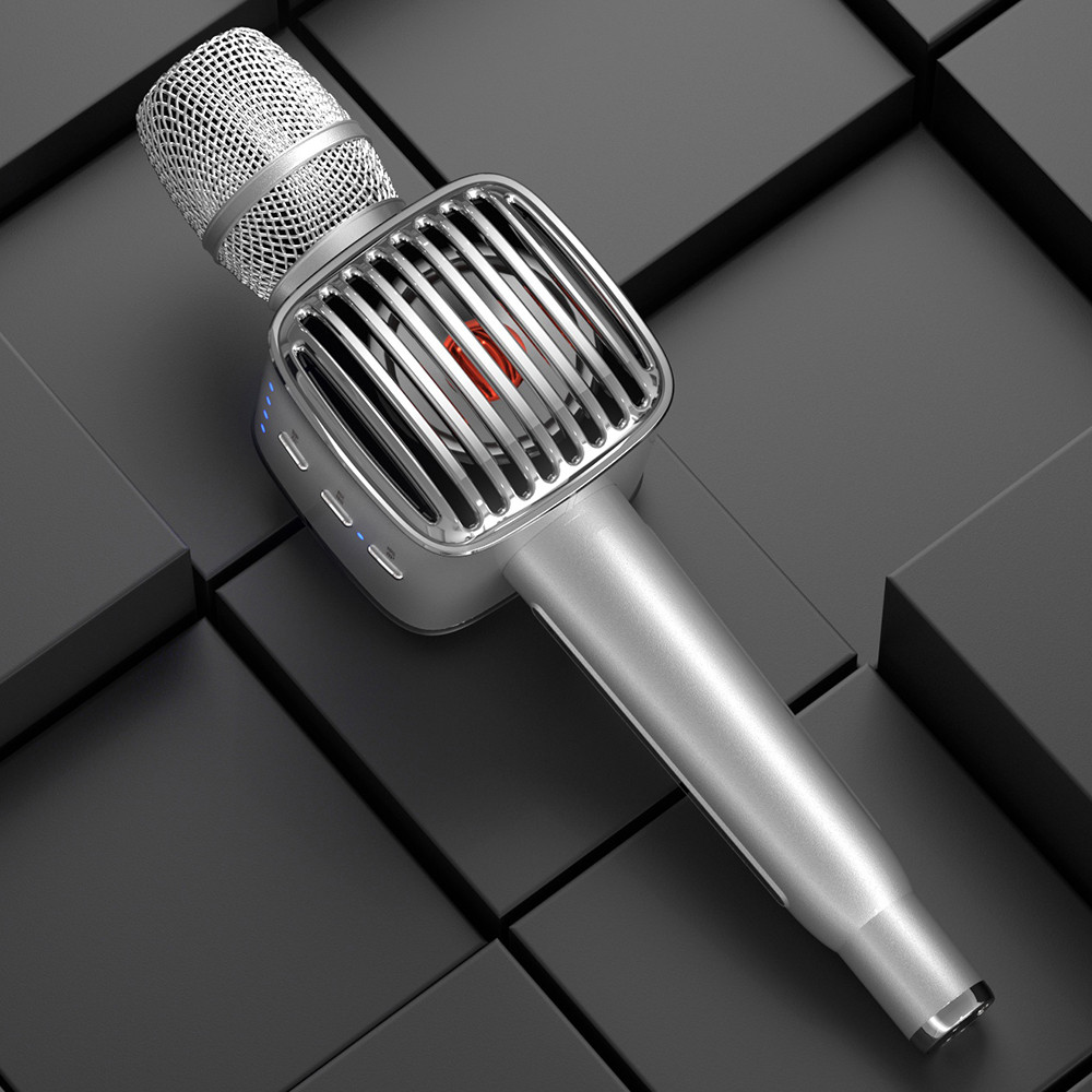 

Микрофон караоке Tosing G1 (Tuxun) с колонками. Беспроводной, Bluetooth. Серебристый (2191317)