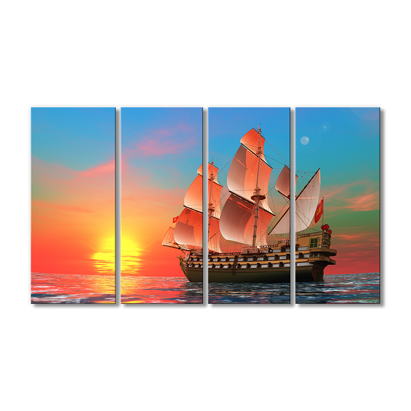 

Модульная картина Artel «Корабль и красный закат» 4 модуля 80x120 см