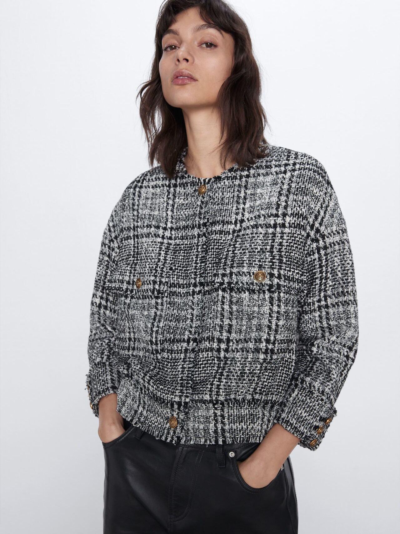 

Жакет Zara XAZ266416VGVB M Черный с белым