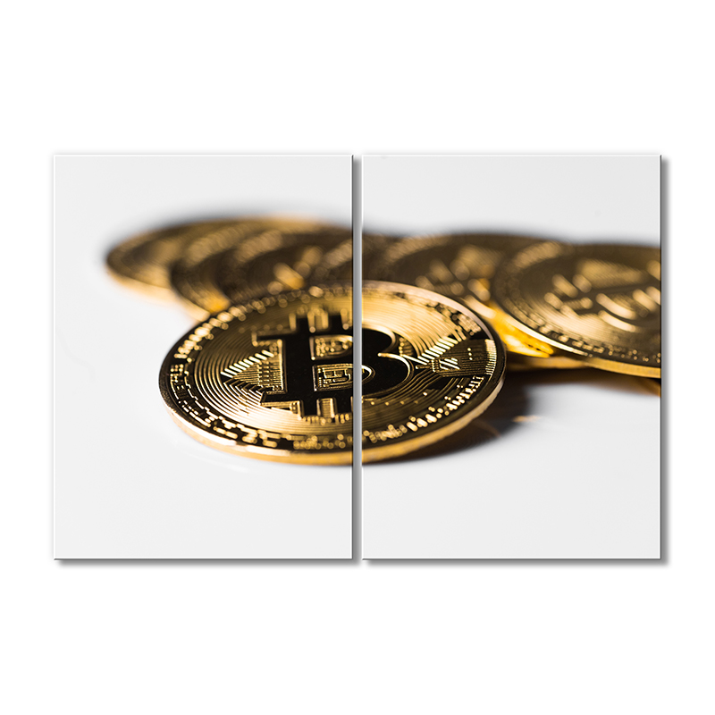 

Модульная картина Artel «Золотой биткоин» 2 модуля 120x180 см