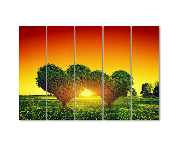 

Модульная картина Artel «Зеленые сердца, садовое искусство» 5 модулей 90x135 см