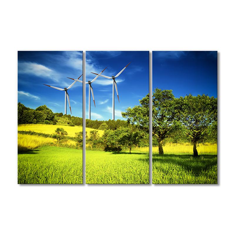 

Модульная картина Artel «Зеленый луг с ветрогенераторами» 3 модуля 60x90 см