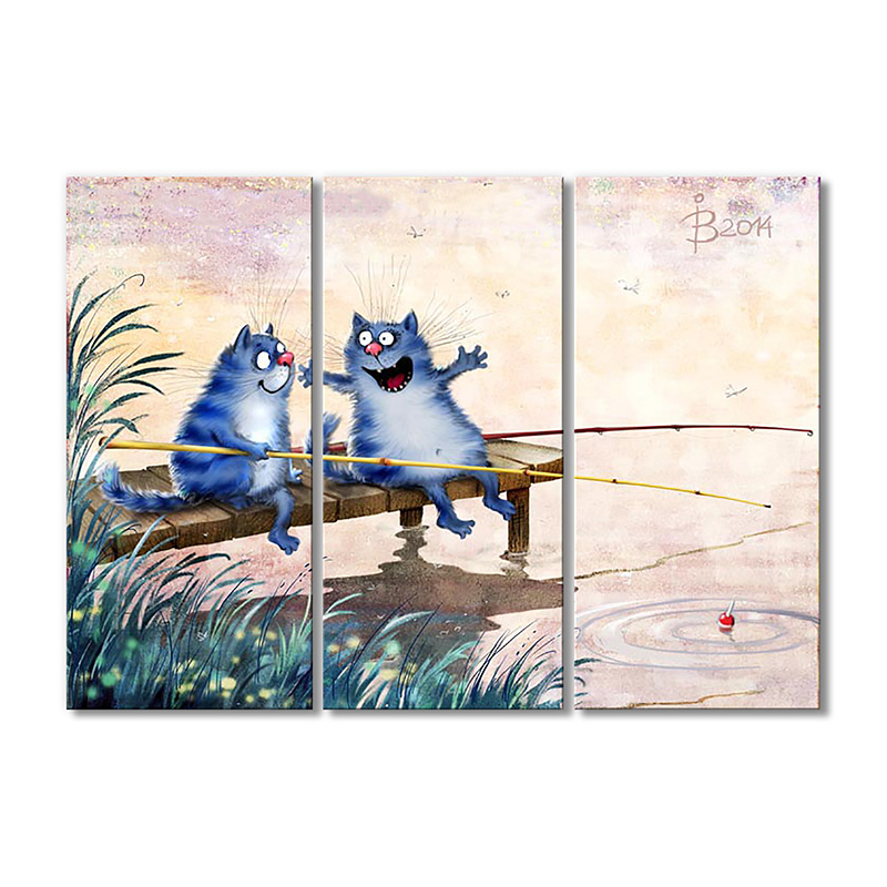 

Модульная картина Artel «Дружбаны на рыбалке» 3 модуля 70x105 см