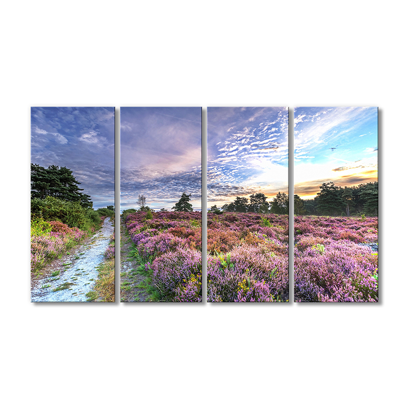 

Модульная картина Artel «Дорога вдоль верескового поля под облачным небом» 4 модуля 80x120 см