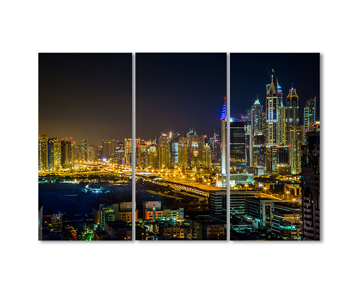 

Модульная картина Artel «Дубаи в вечерних огнях» 3 модуля 70x105 см