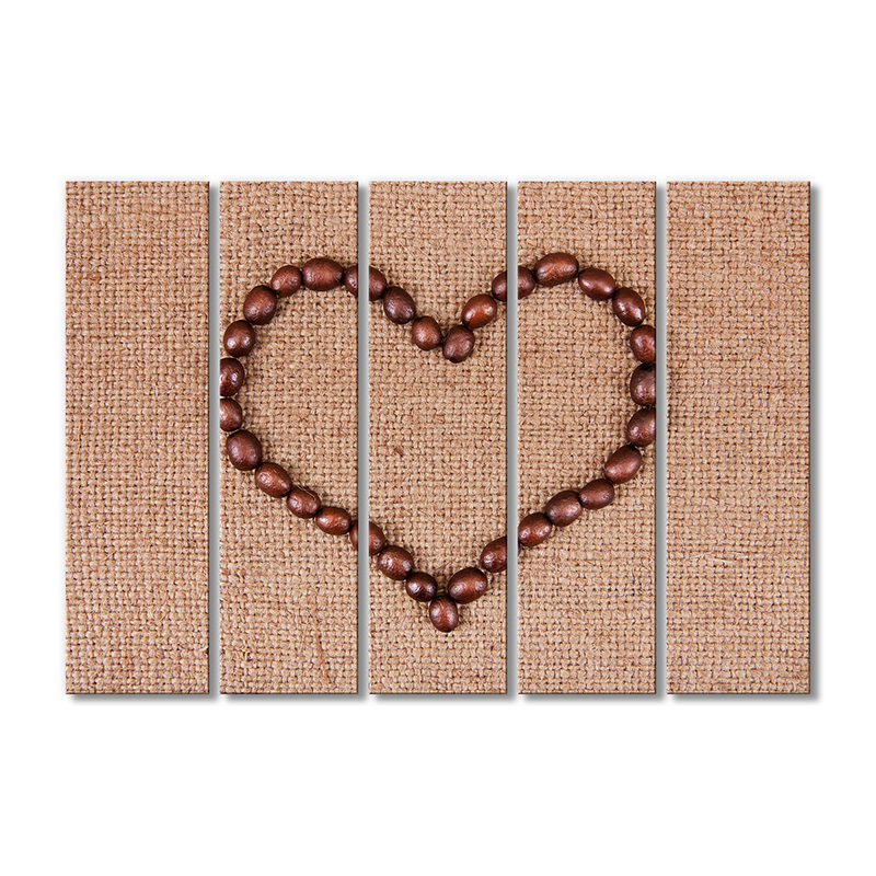 

Модульная картина Artel «Мешковина любовь к кофейным зернам» 5 модулей 120x180 см