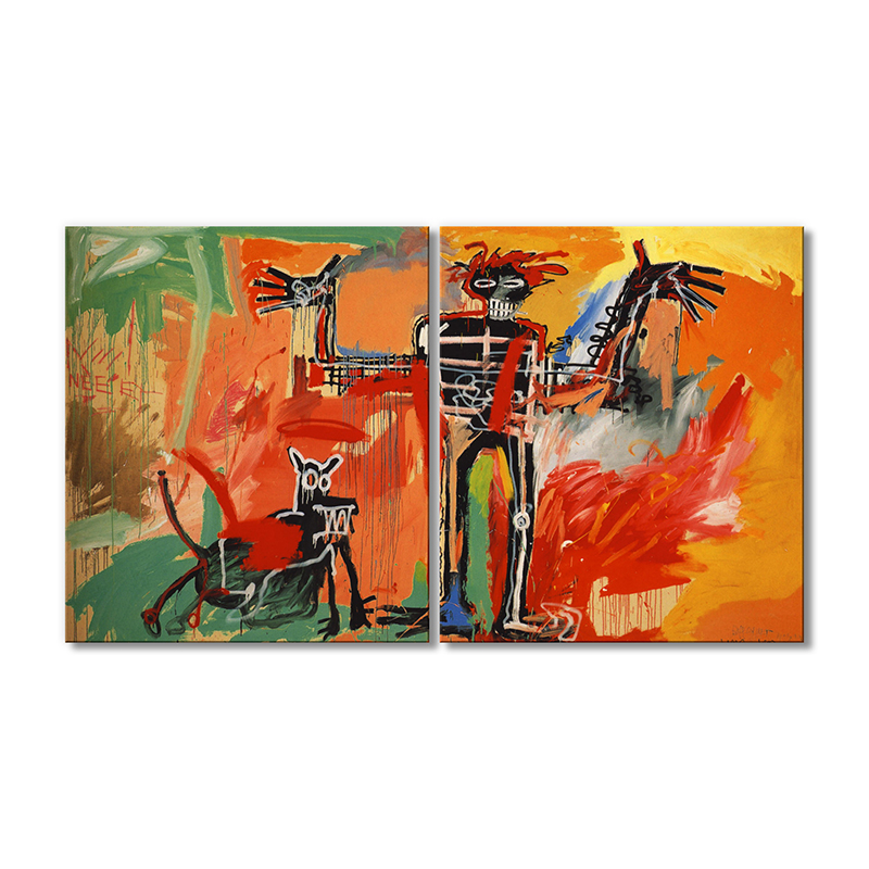 

Модульная картина Artel «Мальчик и собака на пожаре, Жан-Мишель Баския, 1982 год (репродукция)» 2 модуля 90x135 см