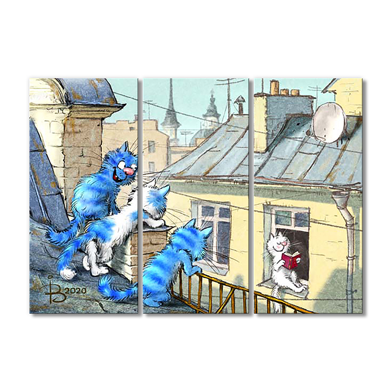 

Модульная картина Artel «Мартовские коты» 3 модуля 120x180 см